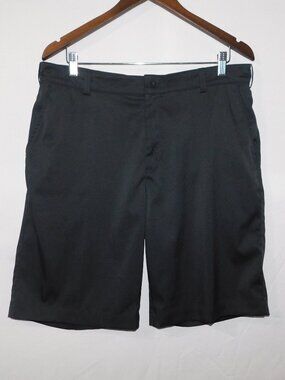 Nike Golf Tour Performance Dri-Fit flat front Black Chino Golf Shorts mens 34